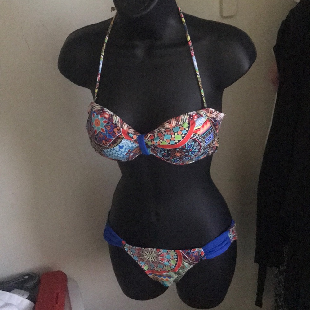 Coral multi colored bikini size M